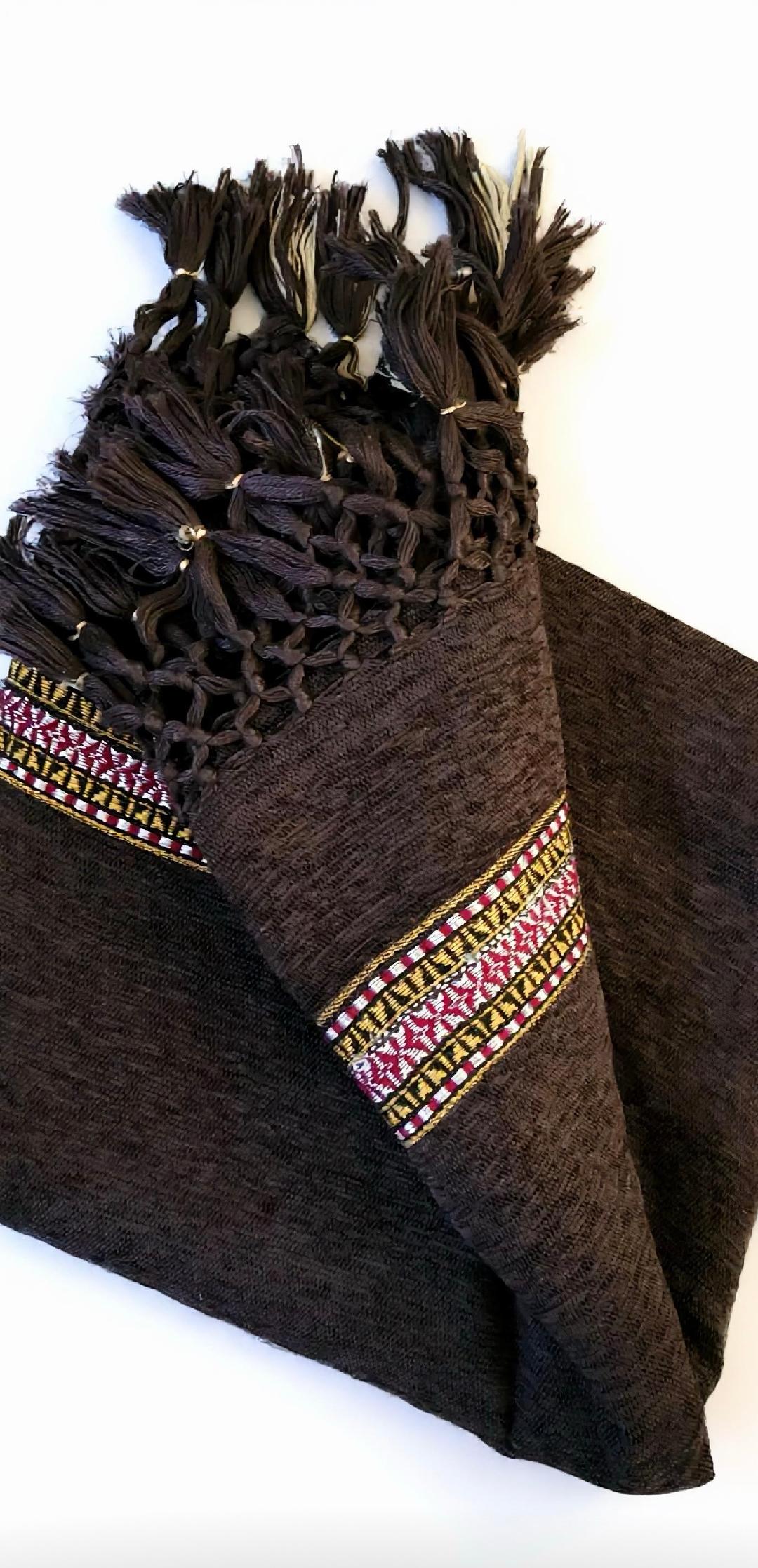 Brown Handcrafted Woven Shawl From Lahore, Pakistan