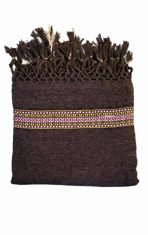 Brown Handcrafted Woven Shawl From Lahore, Pakistan