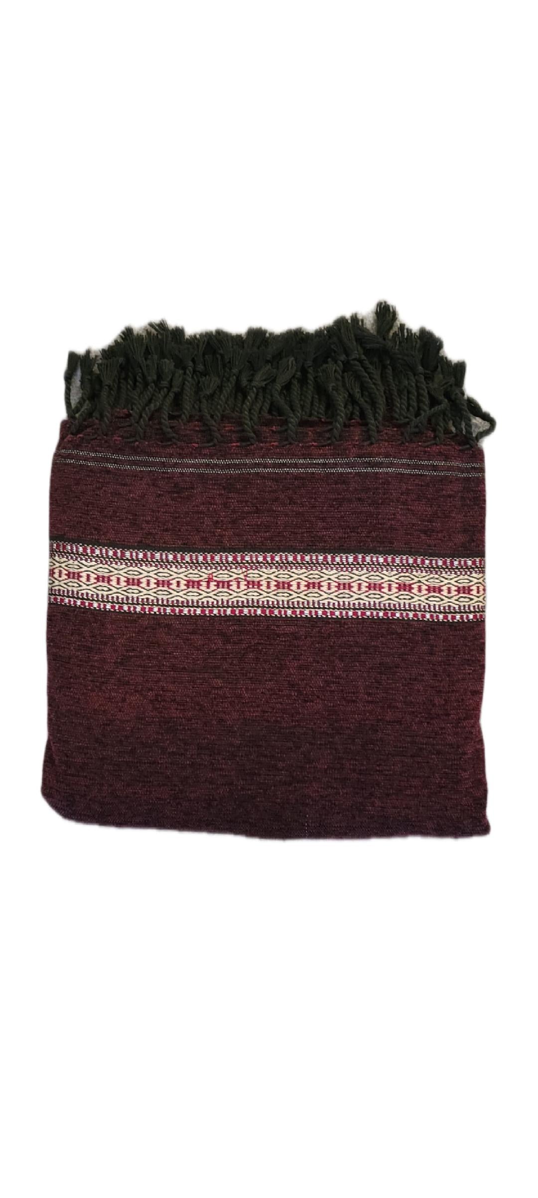 Burgandy Handcrafted Woven Shawl From Lahore, Pakistan