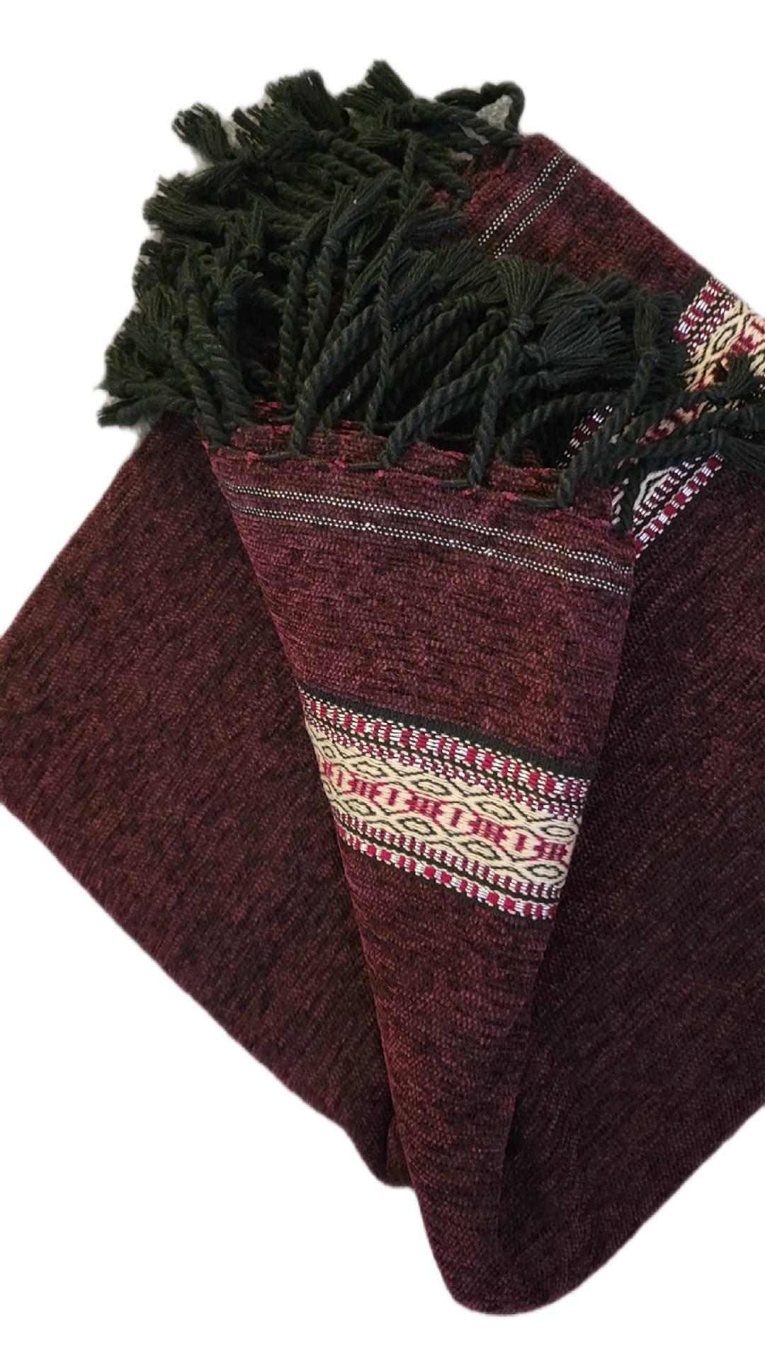 Burgandy Handcrafted Woven Shawl From Lahore, Pakistan