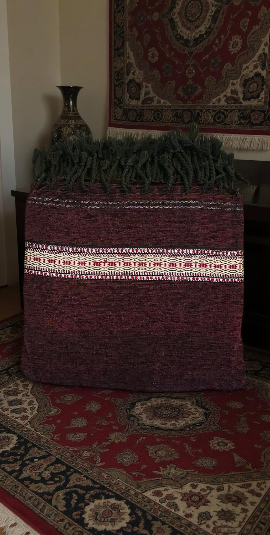 Burgandy Handcrafted Woven Shawl From Lahore, Pakistan