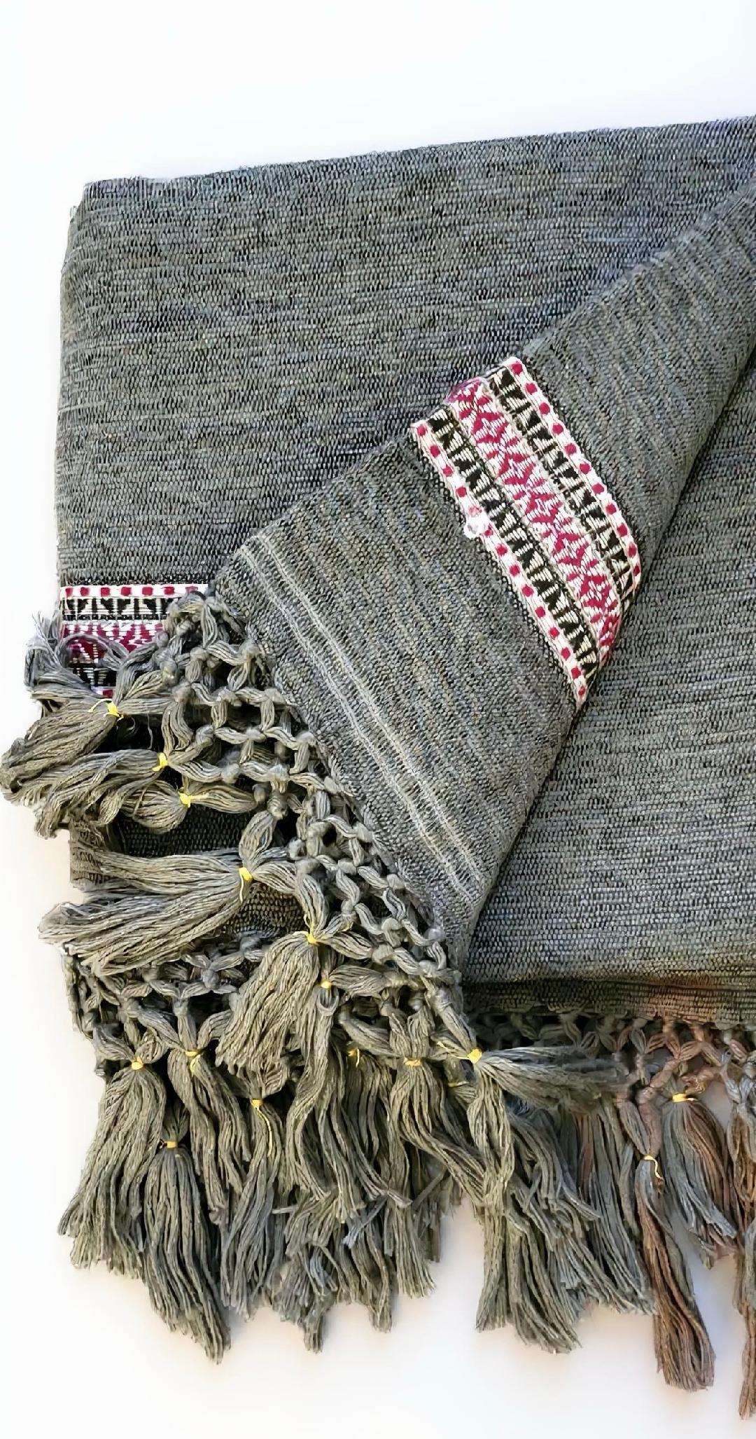 Grey Handcrafted Woven Shawl From Lahore, Pakistan