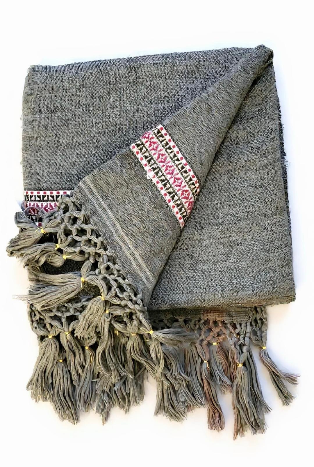 Grey Handcrafted Woven Shawl From Lahore, Pakistan